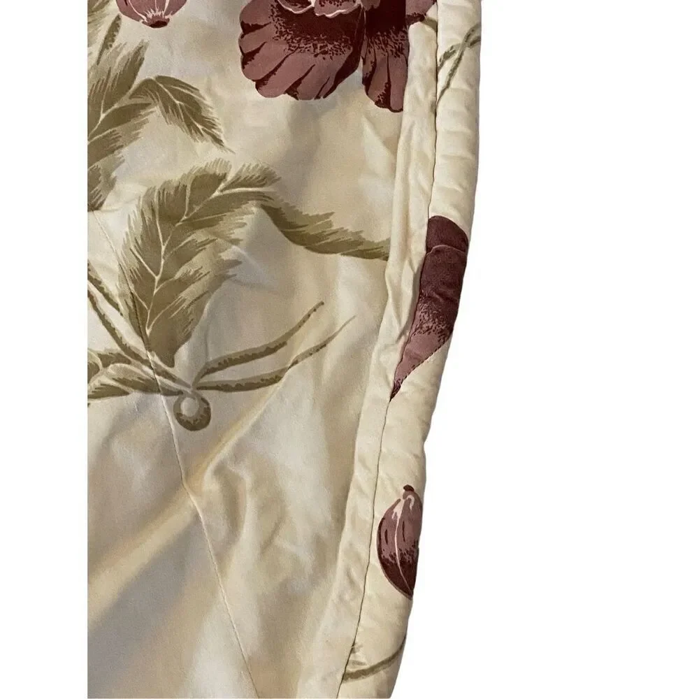 Vintage Custom Made Tablecloth Poppy Flowers 70”